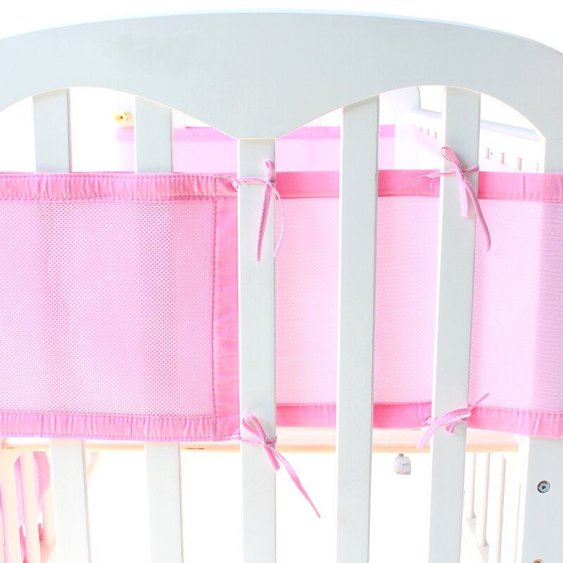 Cama de bebê Crib Bumpers Bumper Malha Respirável 3 Camada Forro de Berço Do Bebê Da Cama de Bebê Cama Berço Em Torno de Protetor de Azul e rosa Cor