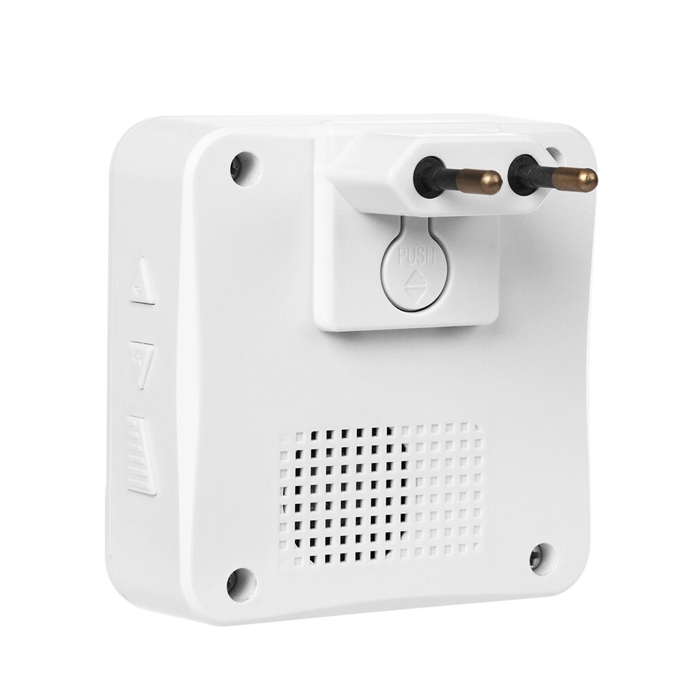Timbre inalámbrico portátil para el hogar, luz LED resistente al agua, 52 tonos de llamada, volumen ajustable, ahorro de energía, para Hotel: Blanco / US