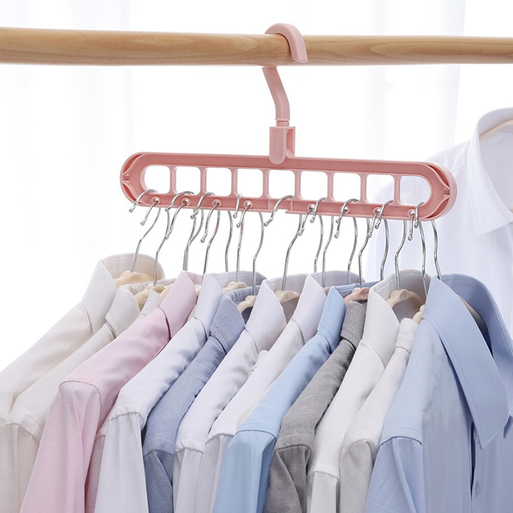 Anti-Slip 9-Gat Kleerhanger Sorteren Droogrek Haak Garderobe Organizer Houden Je Kast Georganiseerd Met Deze smart Opknoping R