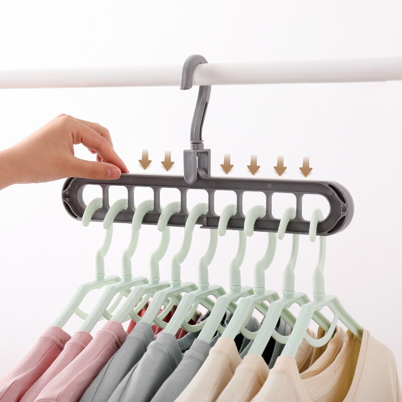Clothes hanger closet organizer Space Saving Hanger Multi-port clothing rack Plastic Scarf cabide Storage hangers for clothes
