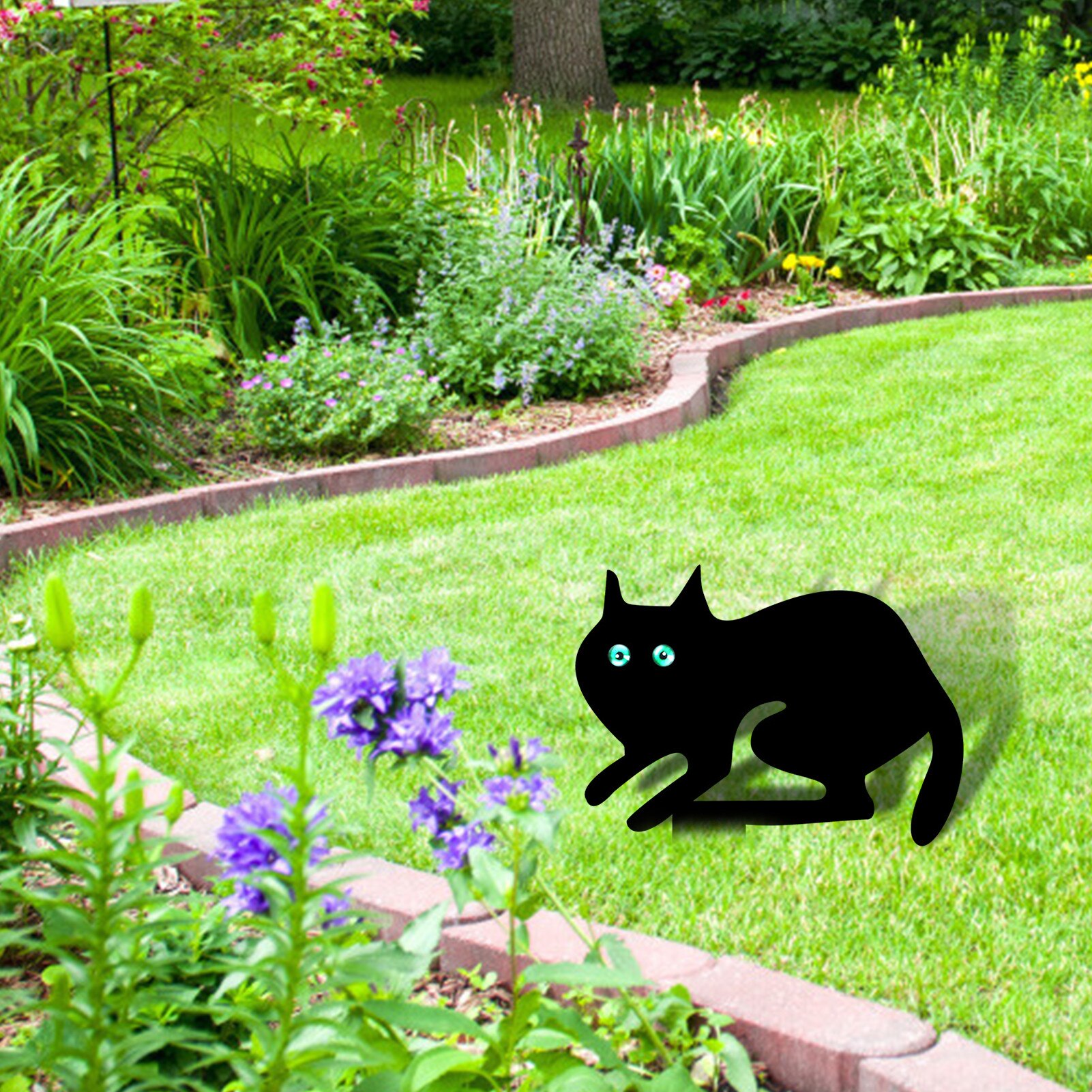 Black Cat Silhouette Stake Yard Art Acrylic Garden Decoration Cat Crafts Lawn Ornament For Courtyards Backyards Lawns Gardens