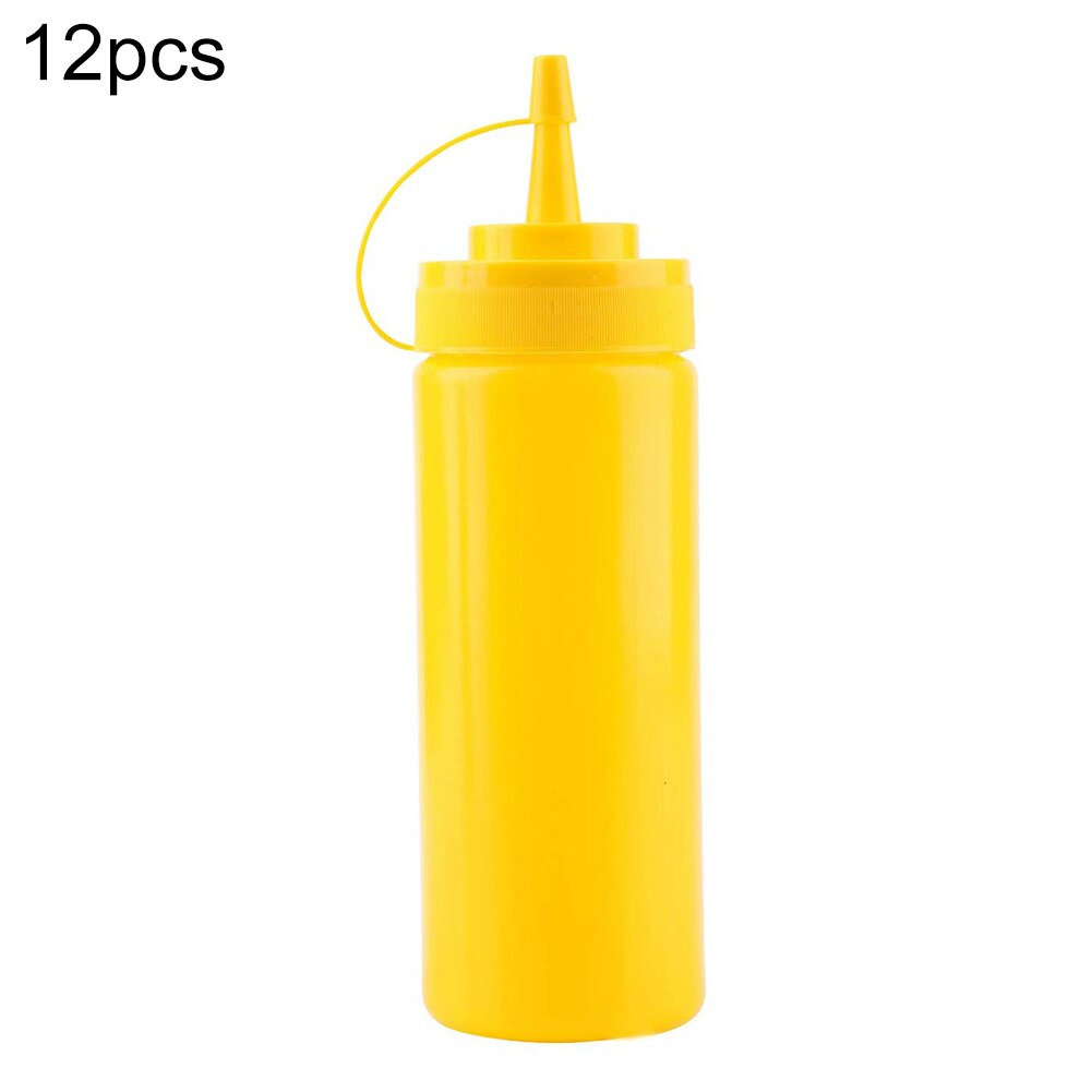 12 st 200ml kökspressflaska krydda sås vinäger ketchup dispenser kök prylar kryddbehållare: Gul