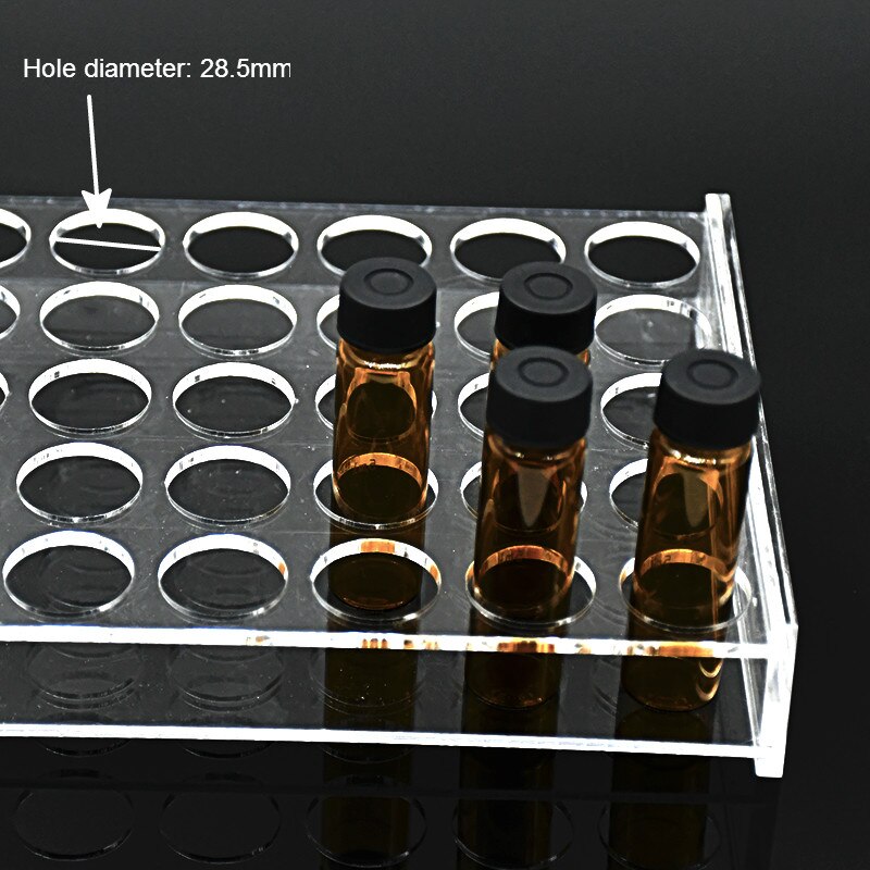 Plexiglass Rack For Chromatography Vial 20 40 60 ml Plexiglass Stand Place 50 Vials Analytical Sample Bottle Holder Diam. 28.5m