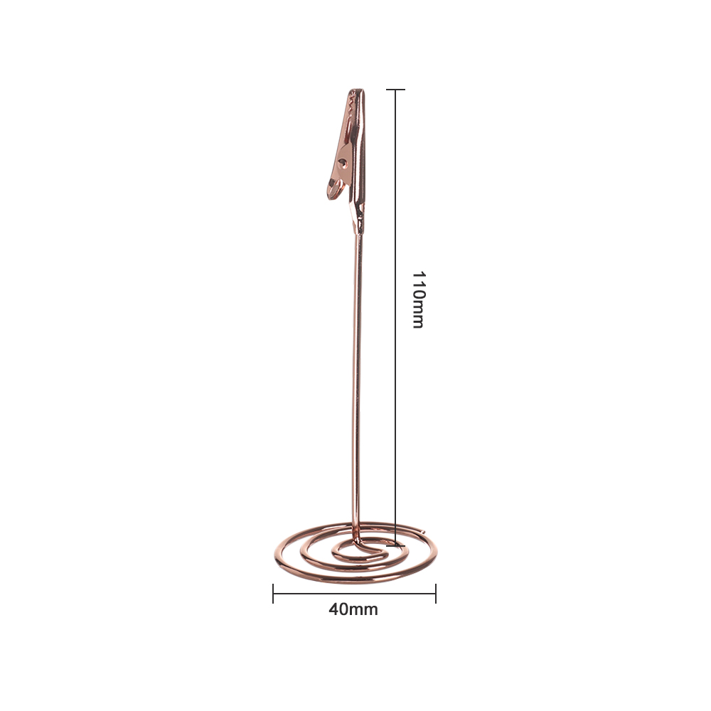 Romantic Rose Gold Metal Photo Clips Place Card Holder Table Number Stand Wedding Party Decoration Desk Accessories