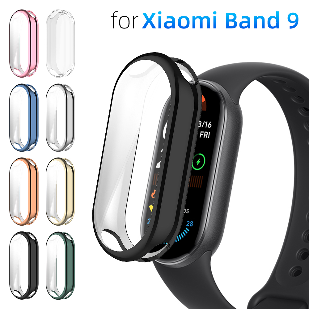 Hoesje voor Xiaomi Mi Band 9, schermbeschermer, zachte TPU rondom beschermende bumperhoes, accessoires voor MiBand 9-shell