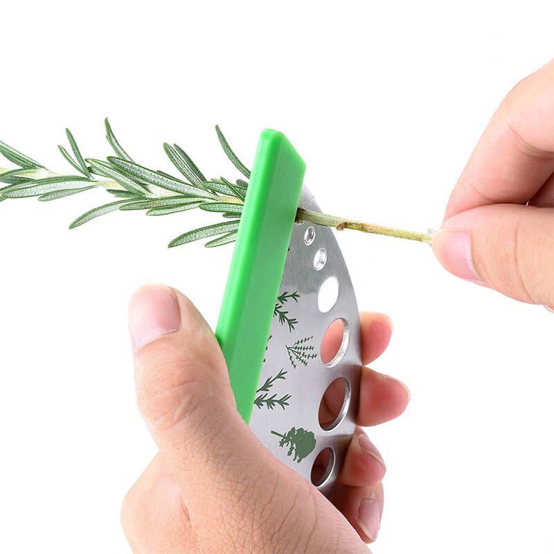 9 Holes Herb Stripper Stainless Steel Kitchen Herb Leaf Stripping Tool