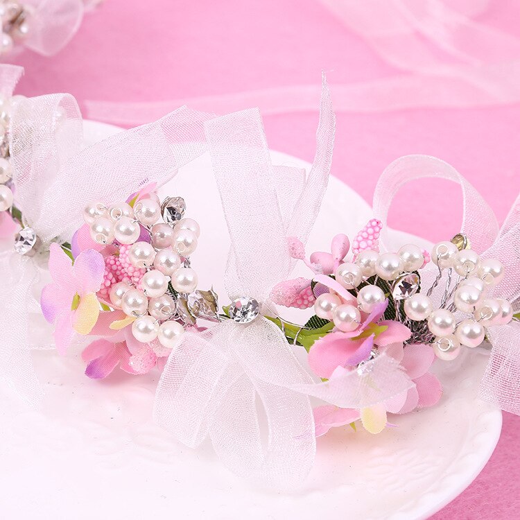 Coiffe de mariage de coiffe de fée de fleur coréenne, coiffe de mariée de mariage de coiffure de couronne de