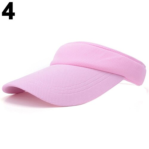 Verstelbare zonnehoed voor dames, effen sportpet met mesh klep, tennis- en golfstrandhoed: Roze