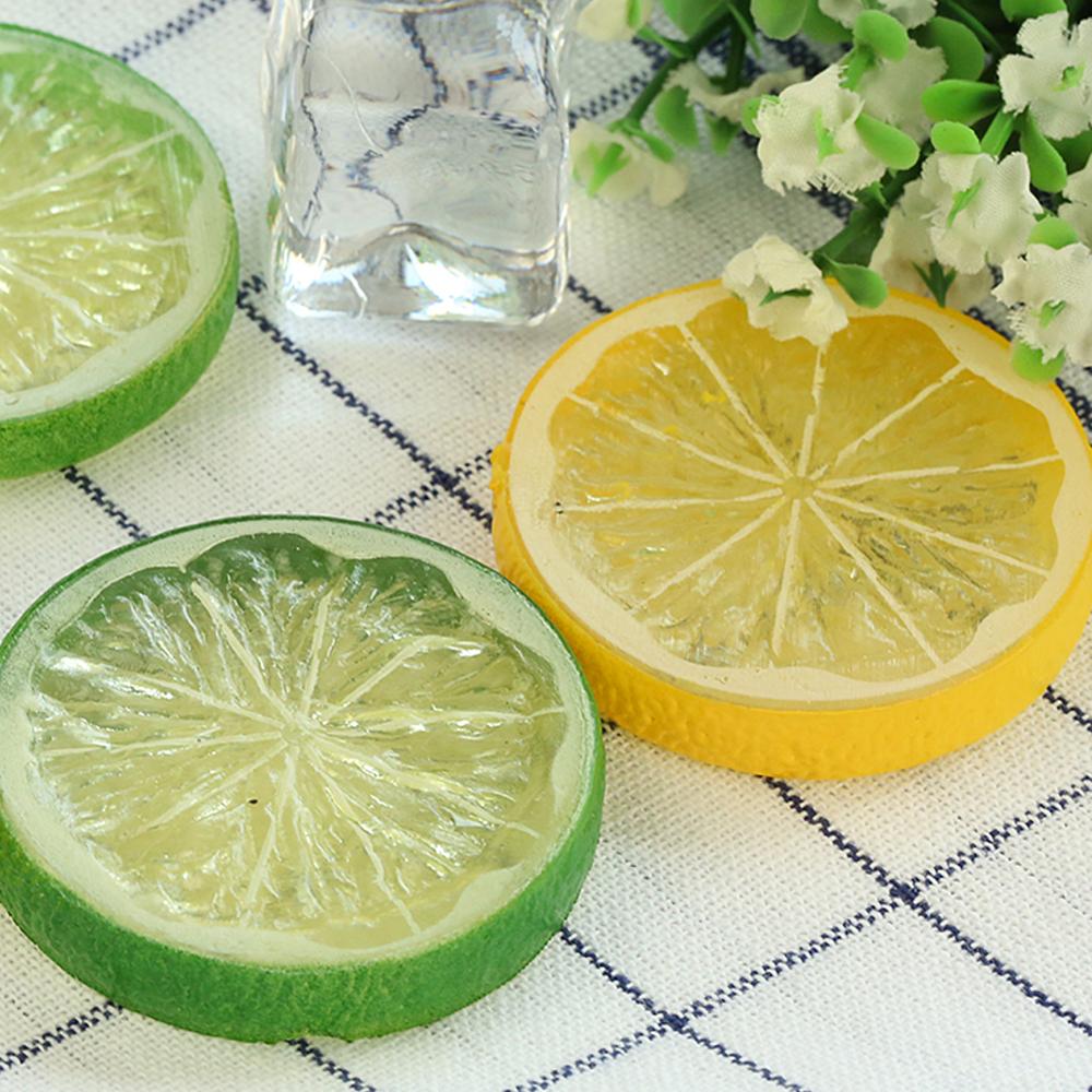 2Pcs Photography Props Simulation Fruit Slices &amp; Artificial Ice Cubes for Studio Photo Desktop Shooting Decoration Accessories