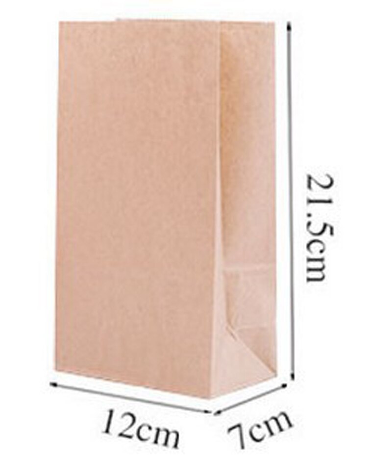 Kraft Papier Taschen 50 teile/los Stand hoch recyceln taschen Art Party Geburtstag Lebensmittel Papier Kraft Dichtung Verpackung Behandeln Tasche liefert: 02 12x21.5x7cm