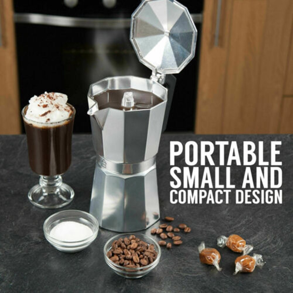 Italian Espresso Maker Coffee Moka Pot Stove Top Octagonal Aluminum Coffee Pot HUG-Deals