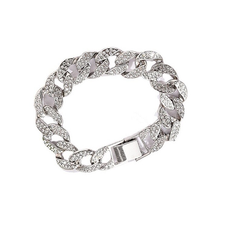 Pulsera de cadena de Cuba para hombre y mujer, brazalete de Metal con personalidad, estilo Hipster, moderno, Saimico de aleación de hierro