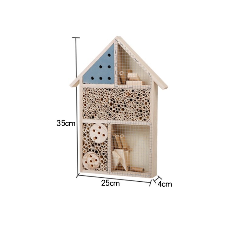 Insekt bi hus træ bi reder kasse bikube bug shelter rede boks insekt boks bihus honning værktøj haven dekoration: Bihus a