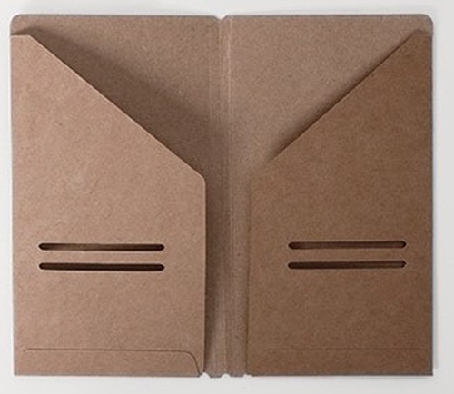Traveler's Notebook Kraft Paper Pocker Business Card Holder Standard &amp; Passport Style File Folder