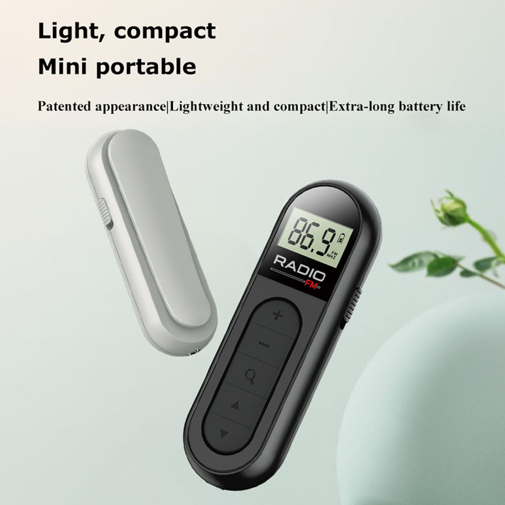 Mini Pocket FM Radio tragbar 76-108MHZ Radio Empfänger mit Hintergrund beleuchtung LCD-Display verdrahtet 3,5-mm-Kopfhörer Unterstützung Typ-c-Aufladung