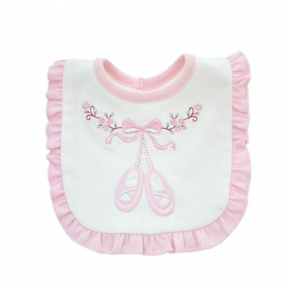 Serviette mignonne en coton pour bébé,bavoir rose brodé, vêtement doux pour -né, tissus double couche réutilisable, bandana de puériculture pour le repas des tout-petits,: B
