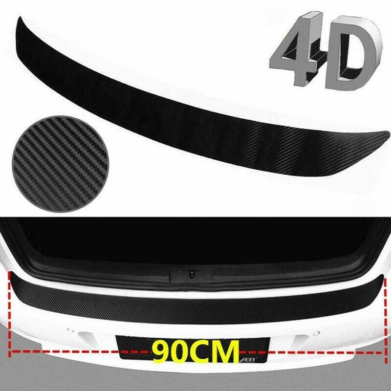 90cm 4d kolfiber bil bakre baklucka stötfångare klistermärke skyddsdyna repor skyddande tröskel anti-repor lock dekal remsa