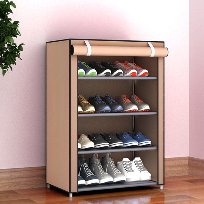 Simple sko skab sko opbevaring sko holder organizer non-woven stof opbevaring sko rack støvtæt opbevaring sko skab