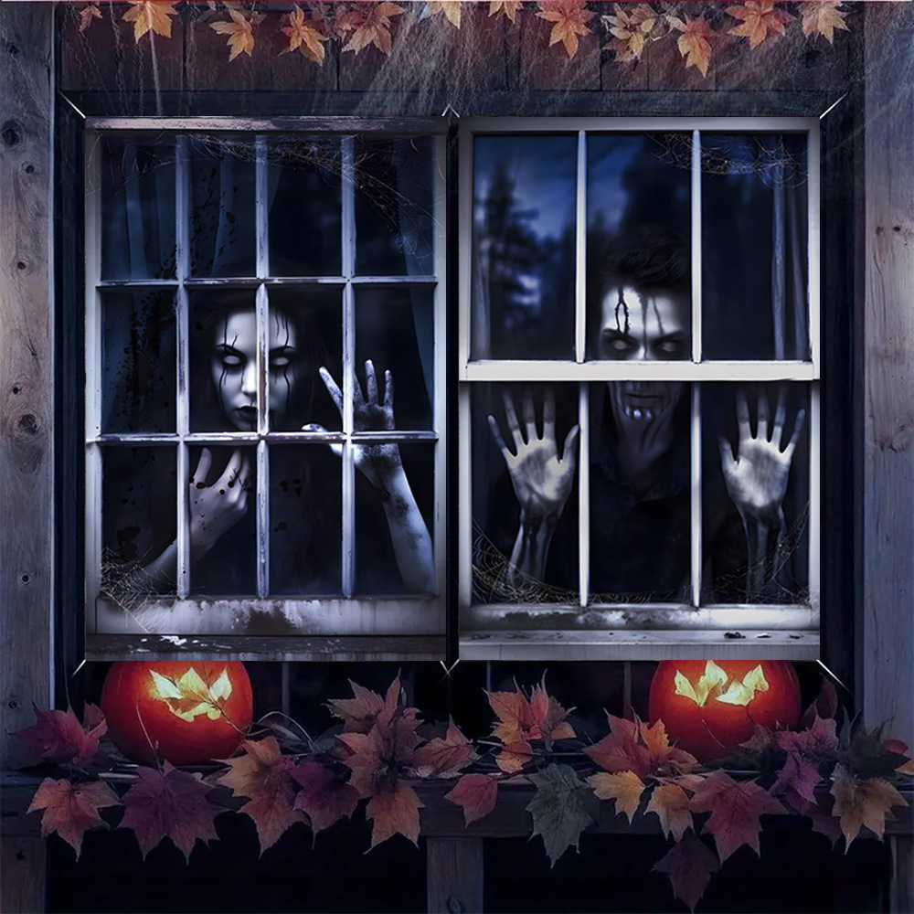 Grusel-Halloween-Tür- und Fensterdekoration Ich bin Freien, Szenenatmosphäbetreffend liefert gruselige festliche Dekoration für Höhle Vorderhof und das Haus