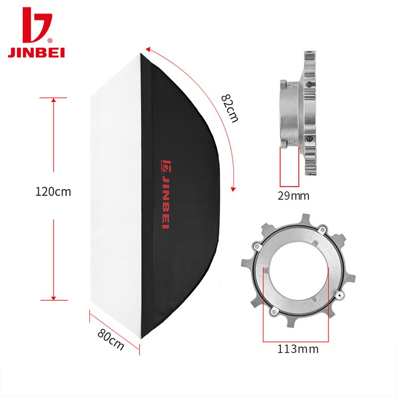 JINBEI M-80 × 120cm Rechteck Softbox mit Bowens Berg Studio Strobe Blitz-Kasten Reflektierende Beleuchtung Diffusor Fotografie Ausrügestochen