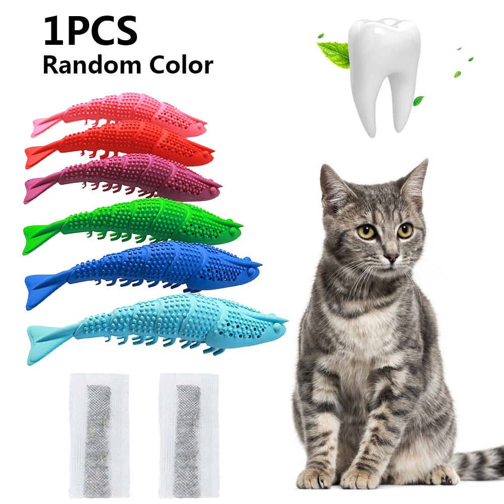 Kæledyr legetøj kat tandbørste katnip rejer bid ren tandpind sjov kæledyr legetøj kat tandbørste tænder legetøj kæledyr forsyninger: Default Title