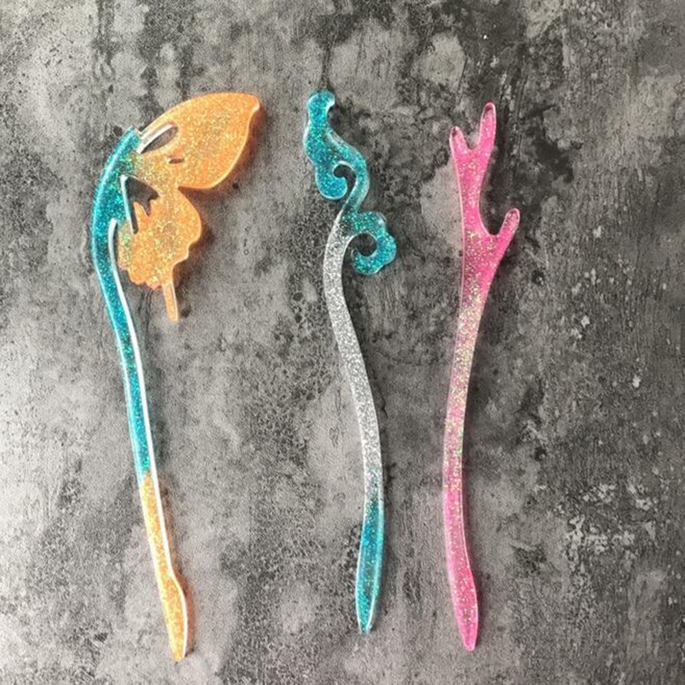 DIY Transparante Haarspeld Siliconen Mal Maken Retro Stijl Haar Stok Sieraden Hanger Hars Ambachtelijke