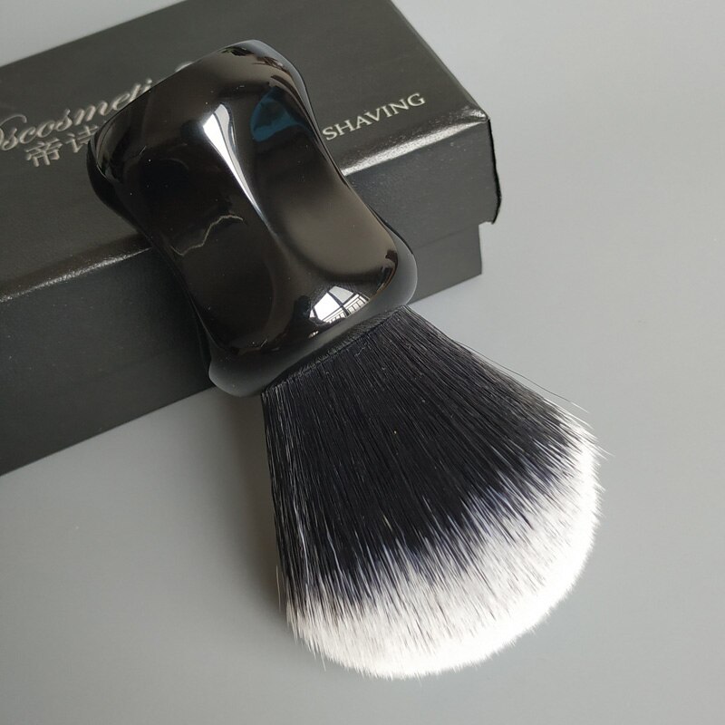 dscosmetic 26mm tuxedo synthetic hair shaving brush with black resin handle