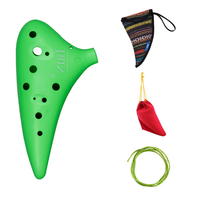 1 ensemble 12 trous C Ocarina bleu/vert/Ged/jaune + ensemble National à vent Instrument de musique 4 couleurs: green