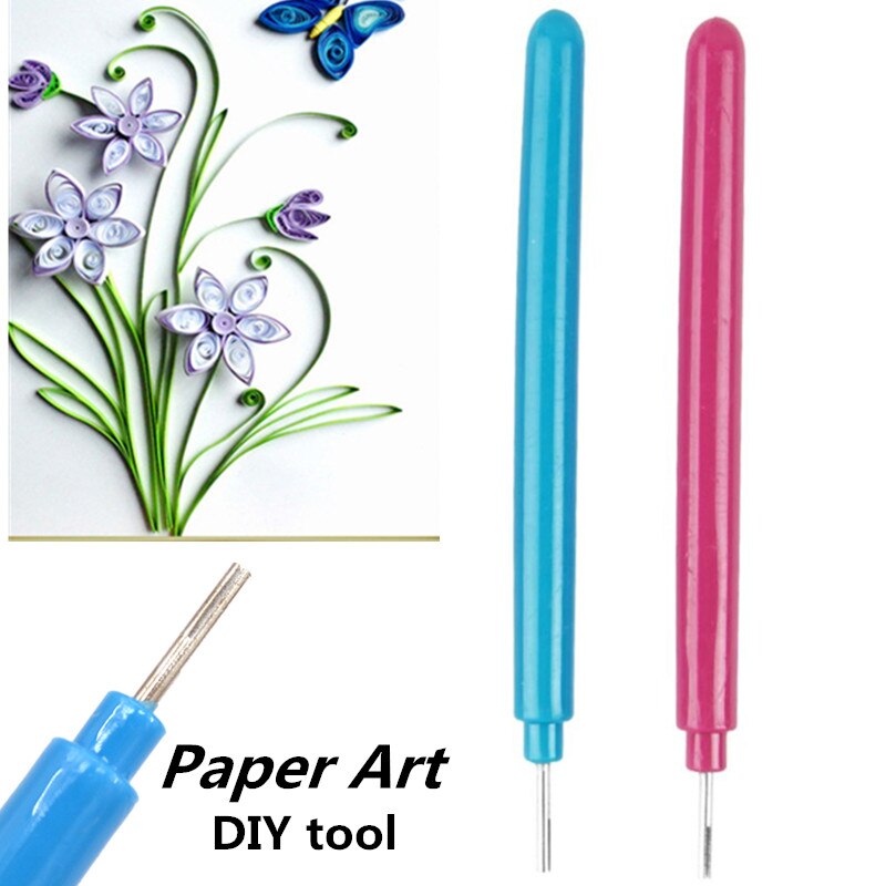 Stylo origami fait à la main, 2 couleurs, outils créatifs pour enfants, bricolage, artisanat, outils en papier fendu assortis