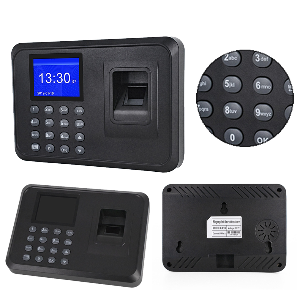 Multi-language Fingerprint Time Attendance System Clock Recorder Employee Recognition Recording Device Electronic Machine