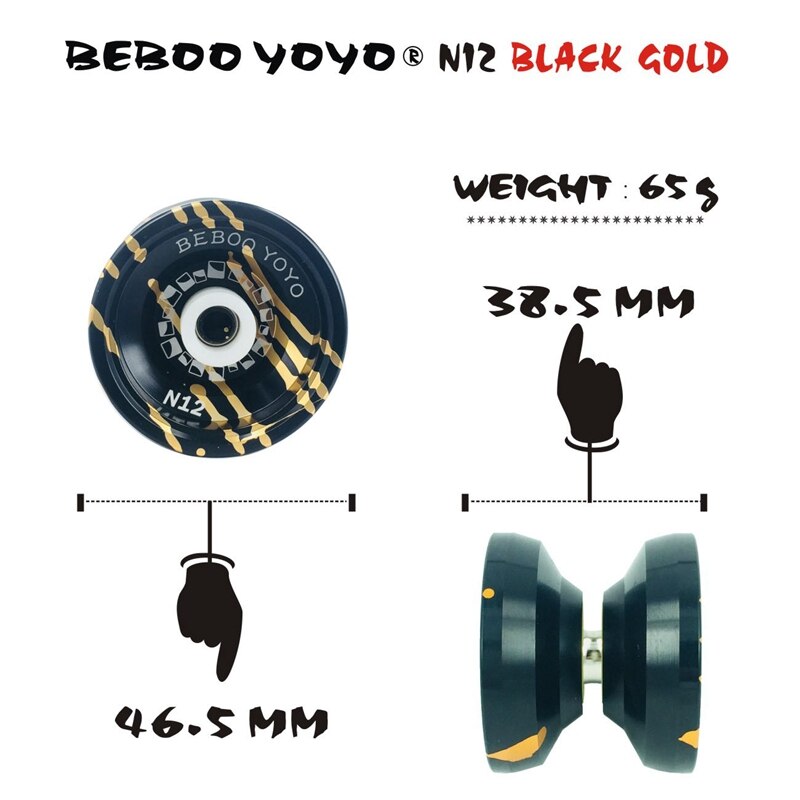 BEBOOYOYO-Yoyo de Metal , juego de Yoyo + guante N12, Yoyo de Metal, juguetes clásicos,