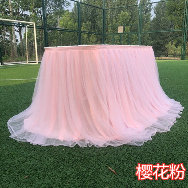 Jupe de Table en Tulle 1M, décoration pour mariage, fête prénatale, anniversaire, Tutu, fournitures de fête: 14