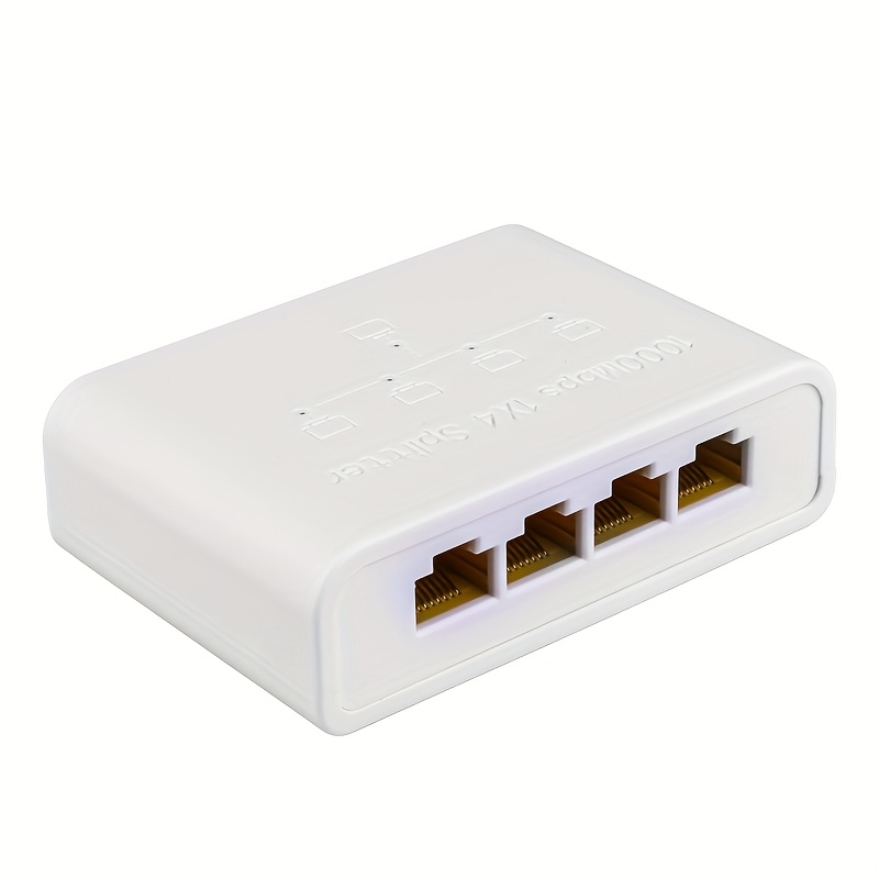 Magecam rj45 interruptor de rede hub 1 em 4 saídas conversor 1000mbps gigabit ethernet switch hub divisor de fio pc lan estender adaptador: Bege