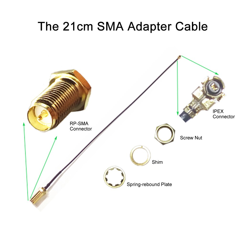 WiFi Adapter 2,4 GHz 5dBi WiFi Antenne Antenne w/ RP-SMA Stecker & 21cm SMA Adapter Kabel für wireless Router STB Modem Pool