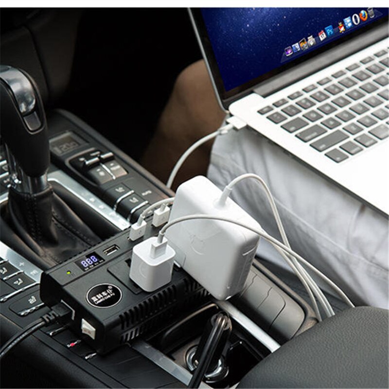 Car Convertidor Mini Inverter 12V 220V / 24V to DC 100-240V 60/120W 4 USB Adapter Converter with LED Digital display Charger