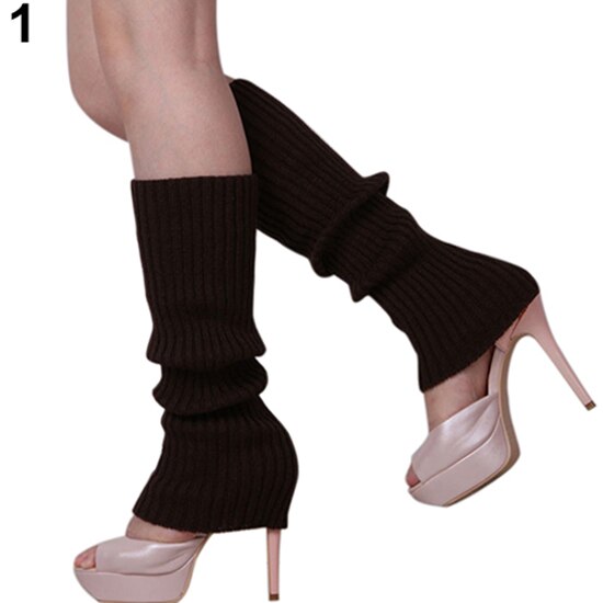 Frauen Bein Wärmer Solide Süssigkeit Farbe betroffen Winter Beinlinge verlieren Stil Stiefel Socken: Kaffee
