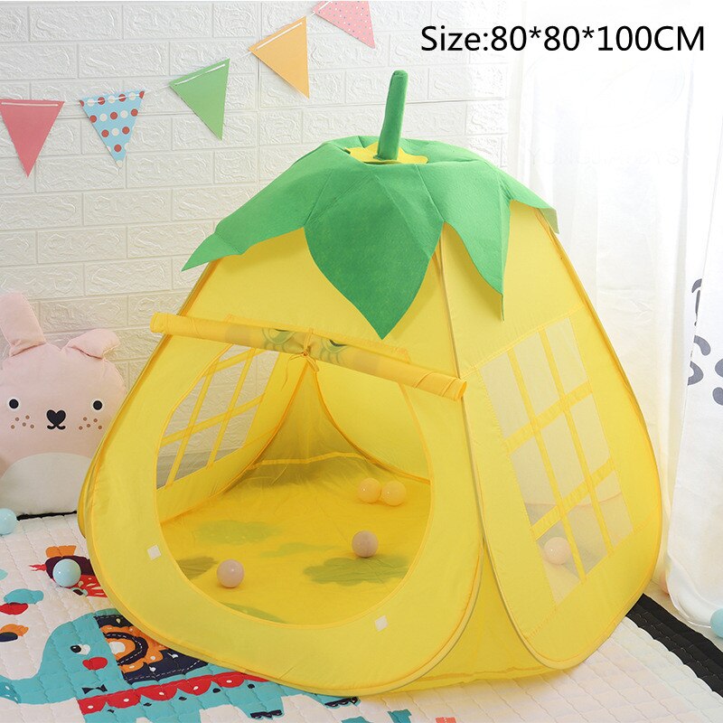 Portable Children's Tent Ball Pool Camping Toy Tent for Kids Castle Play House Children Animal House Shape Best Beach Tent: Pear