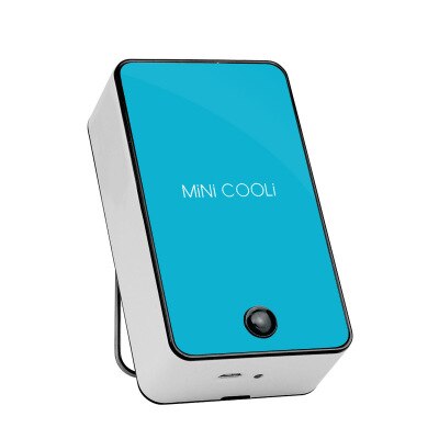 Draagbare Handheld Mini Cooli USB Fan bureau airconditioner bevochtiging koeling Oplaadbare Fan Geënt Wimpers Droger: Blue