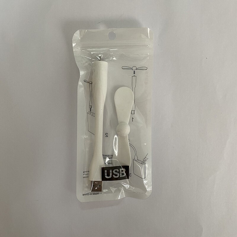 Flexible Portable USB Fan Mini USB LED Lamp Summer USB Gadgets Cooling Pocket Small Handheld Desk Fan Lamp: White