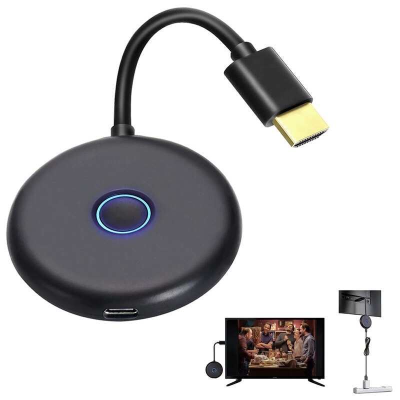 Wireless HDMI-Compatible Display Adapter, Used for Meeting/Home Theater,2.4GHz and 5GHz Dual Band WiFi,4K@60Hz Display