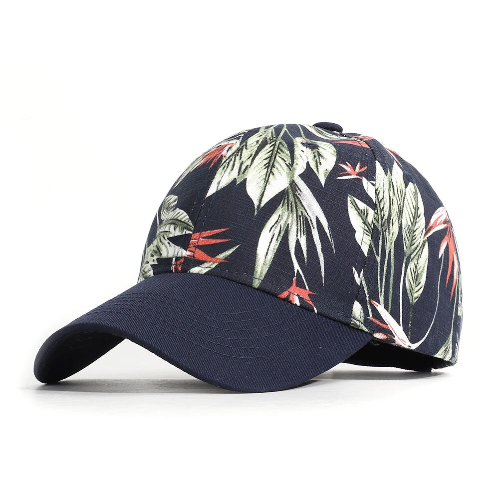 Casual baseballkasket kvinder mænd blomsterprint snapback hat forår sommer gorro bomuld justerbar knogle: Flåde