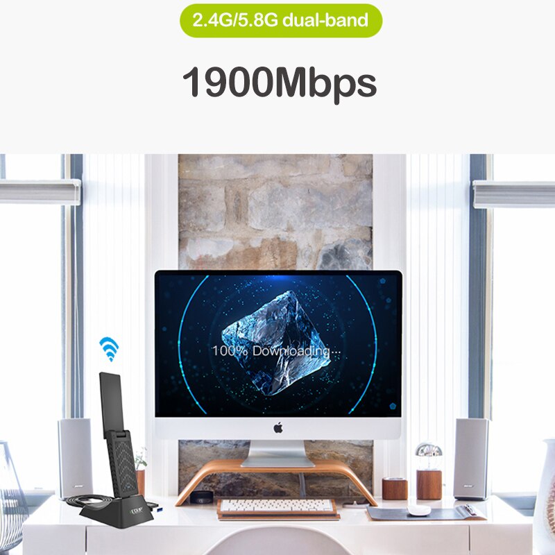 2,4G/5G kabellos USB 3,0 Wifi Adapter 600Mbps/1900Mbps Dual Band netzwerk karte kanal 802,11 ac Mit Antenne Für Schreibtisch Empfänger