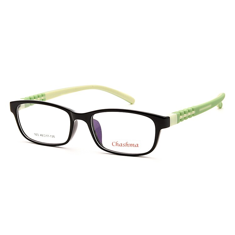 Chashma Brand Kids 10 11 12 Years Old Teens Girl Eyeglass Boy Glasses TR 90 Rubber Frames Prescrpiton Eyeglasses Frame Child 48: Black with Green