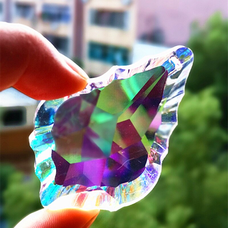 (Gratis Ring) 63 Mm K9 Crystal Maple Leaf Champane/Ab/Clear Kleur Kroonluchter Hanger/Kristallen Verlichting Deel Bruiloft Decoratie: Bourgondië