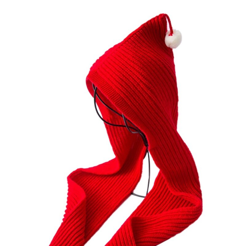 1 Pcs Gestrickte Mit Kapuze Schal Erwachsene Kind Baumwolle Mischung Herbst Winter Kappe Neck Ohr Wärmer Wrap: RE