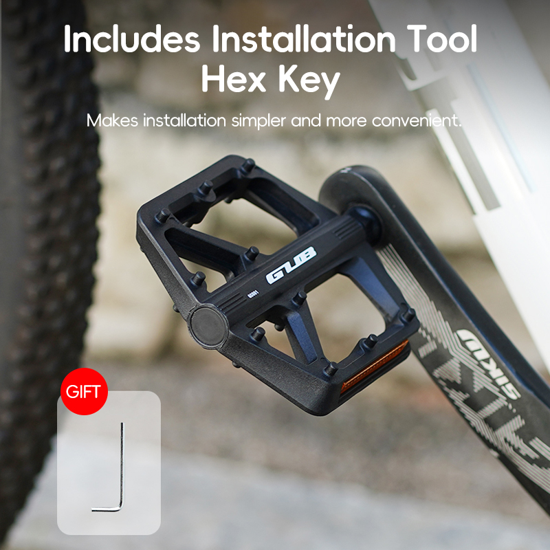 Pedali piatti in nylon migliorati Pedale per bicicletta Dual DU Pedali per bici da MTB Chiodi per piedi antiscivolo leggeri Accessori per biciclette Ciclismo