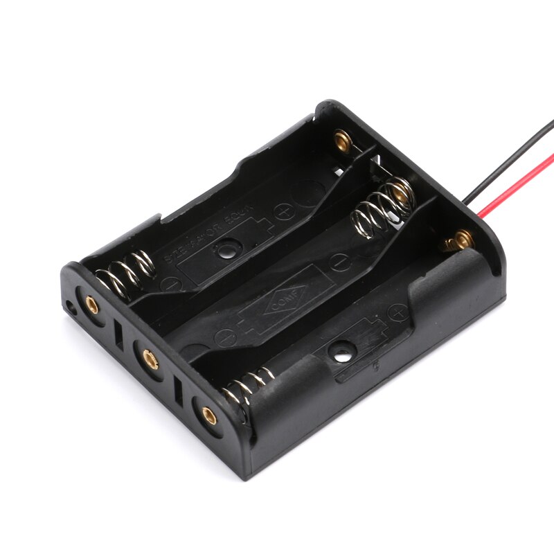 2xAAA 3xAAA 4xAAA 1.5V Plastic Black Spring Battery Storage Case Box Battery Holder Plastic Container: 3xAAA