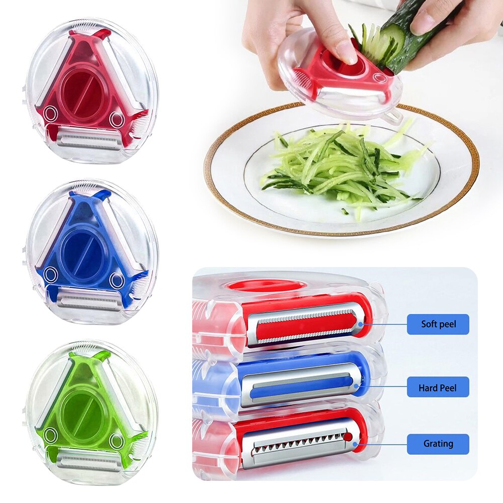Magic Trio Dunschiller Set Slicer Rvs Dunschiller Shredder Julienne Cutter Multi Peel Blade Zesters Rasp Keuken Accessoires