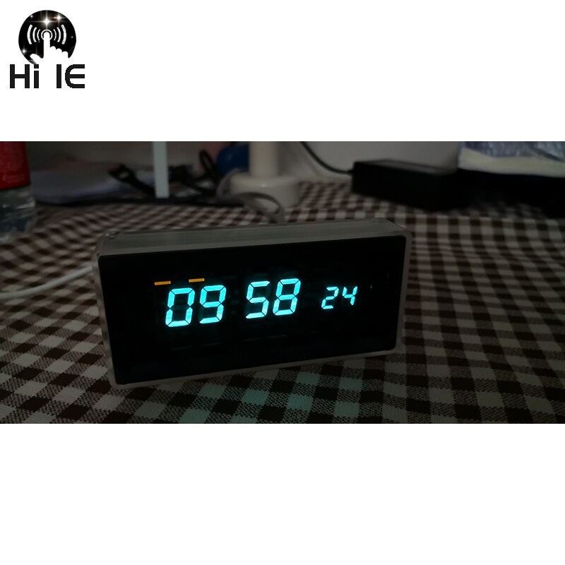 Creatieve Desktop Vfd Klok Vfd Wifi Klok Digitale Led Klok Thuis Klok Omgevingslicht Vfd Screen Met Zwaartekracht Sensor