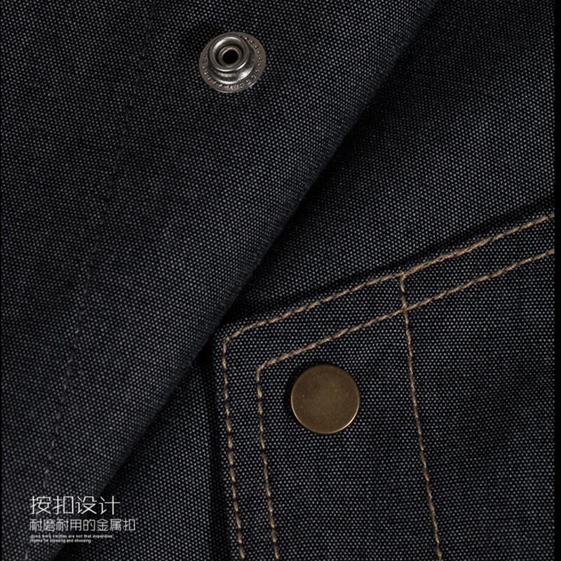 Chaqueta vaquera de manga larga para hombre con mangas ajustables, , para restaurantes, cocina,